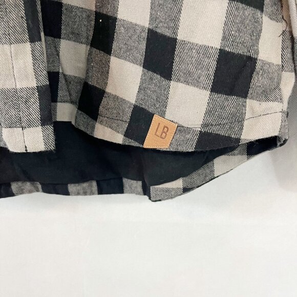 NEW Little Bipsy Gray Black Buffalo Check Plaid Hooded Jacket Shacket Boys Large - Picture 4 of 8